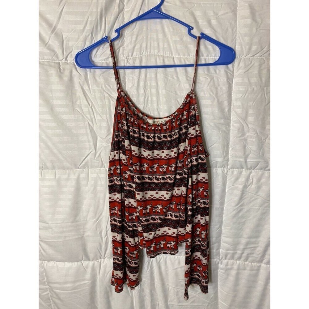 Elephant Indie Top Boho Hippie Women’s Large Earthy Granola Alt Soft Grunge